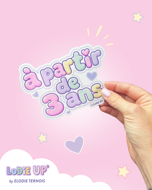 STICKER "À PARTIR DE 3 ANS"